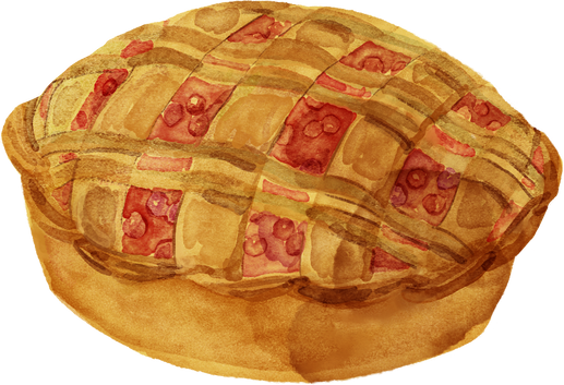 Thanksgiving Watercolor Whole Pie